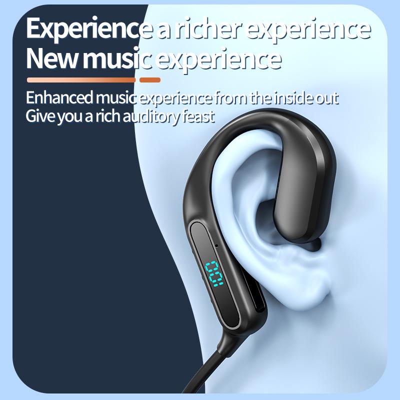 T80 Bone Conduction Headphones Wireless Bluetooth Led Display Earphone Stereo Sports Headset Wireless Headset Bluetooth 6.0