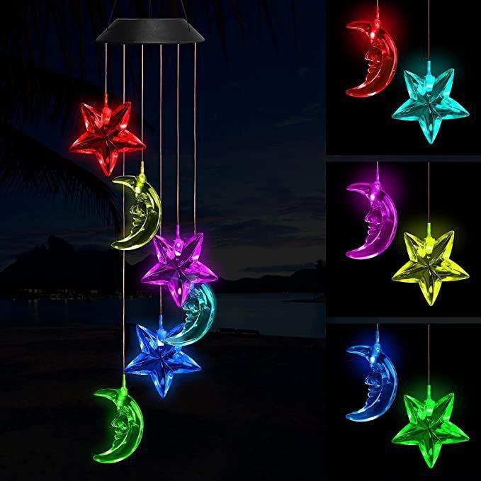 Außen-Windspiel-Lichterkette mit Remy-Körnerkugel, Kolibri- und Schmetterlingsdesigns - Perfekt für die Garten- und Terrassendekoration