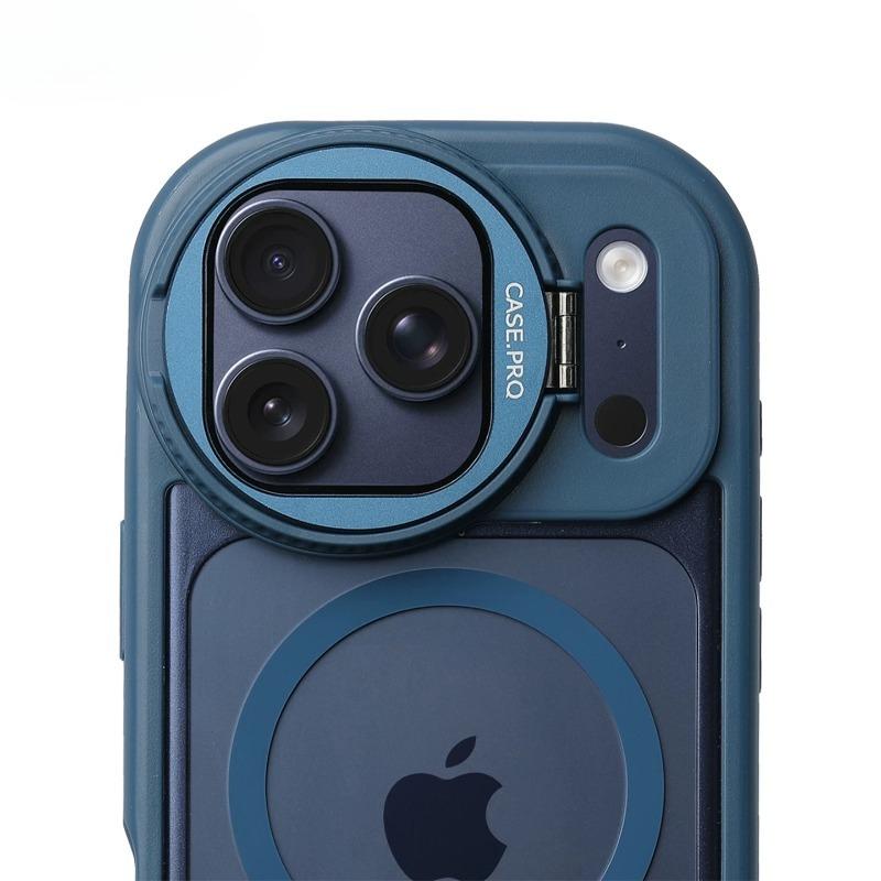 Etui Ochronne z Podstawką na Szkło Obiektywu Magsafe do iPhone 16 15 14 Plus 13 12 17 Pro Max Air Magnetyczne Matowe Pancerz Odporne na Wstrząsy Pokrowiec