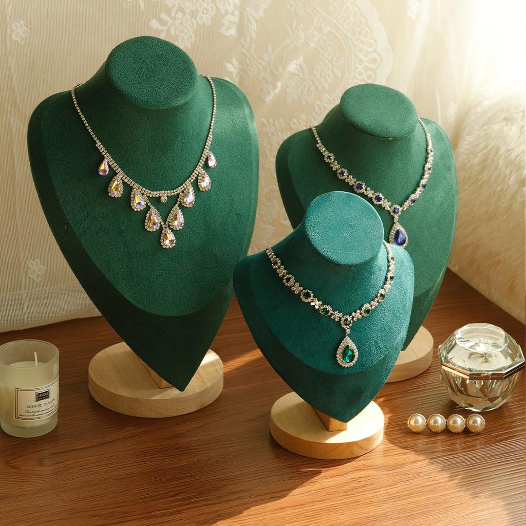 New High Quality Model Bust Show Exhibitor Velvet Jewelry Display Necklace Pendants Mannequin Jewelry Stand Organizer
