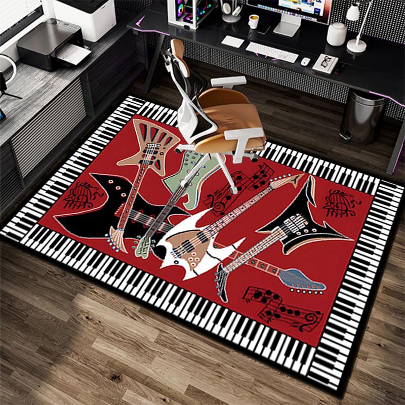 1Pc Piano keys music Printed circular carpet, home door mat, outdoor travel protection carpet A14
