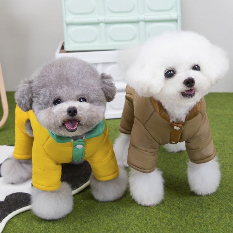 Kış Köpek Pamuklu Mont Küçük Irklar Teddy Bichon Dört Ayaklı Sıcak Evcil Hayvan Süveteri Sonbahar Kıyafeti