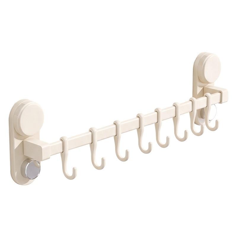 Heavy Duty No-Drill Kitchen Wall Hook Rack Pots Lids Spoons Utensils Adhesive Mount Aluminum Alloy 30-70cm Single Or Double