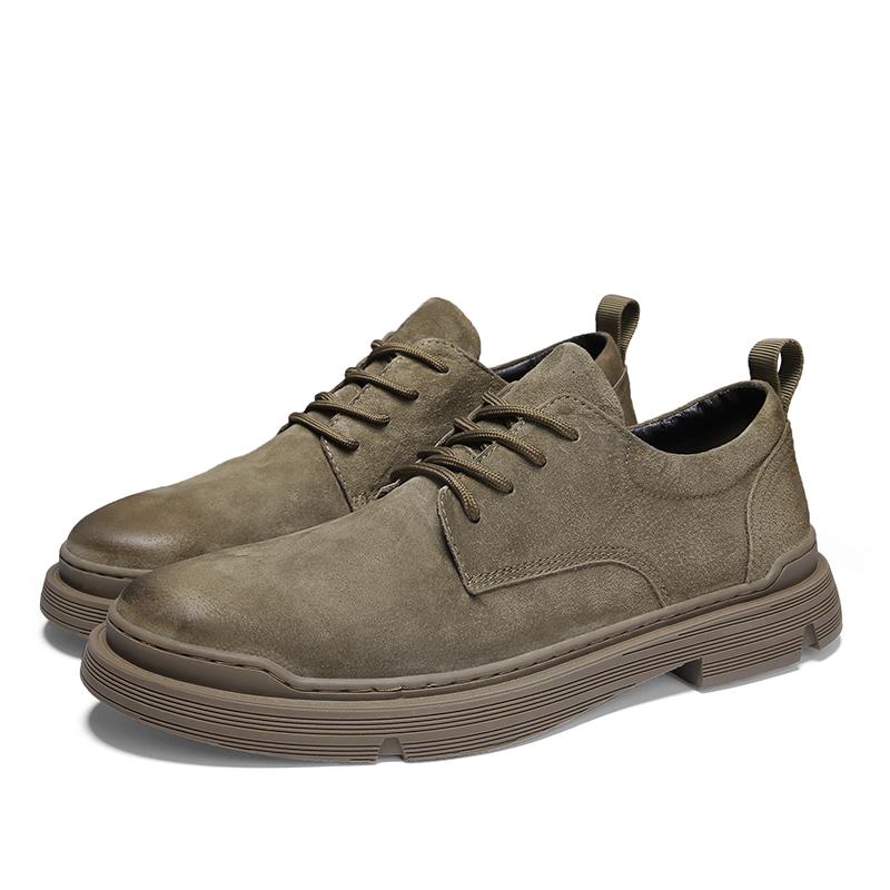 

Модная мужская удобная повседневная обувь из натуральной кожи, классическая мужская деловая обувь, универсальные мужские оксфорды на шнуровке, обувь для ходьбы на открытом воздухе 44 хаки