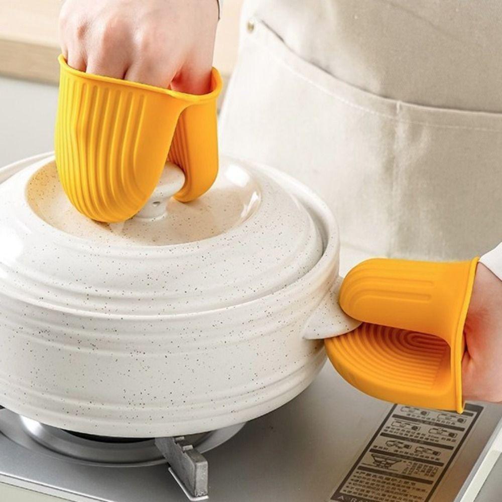 2pcs Non Slip Pinch Mitts Heat Resistant Baking Glove Multifunctional Silicone Oven Mitts Bowl