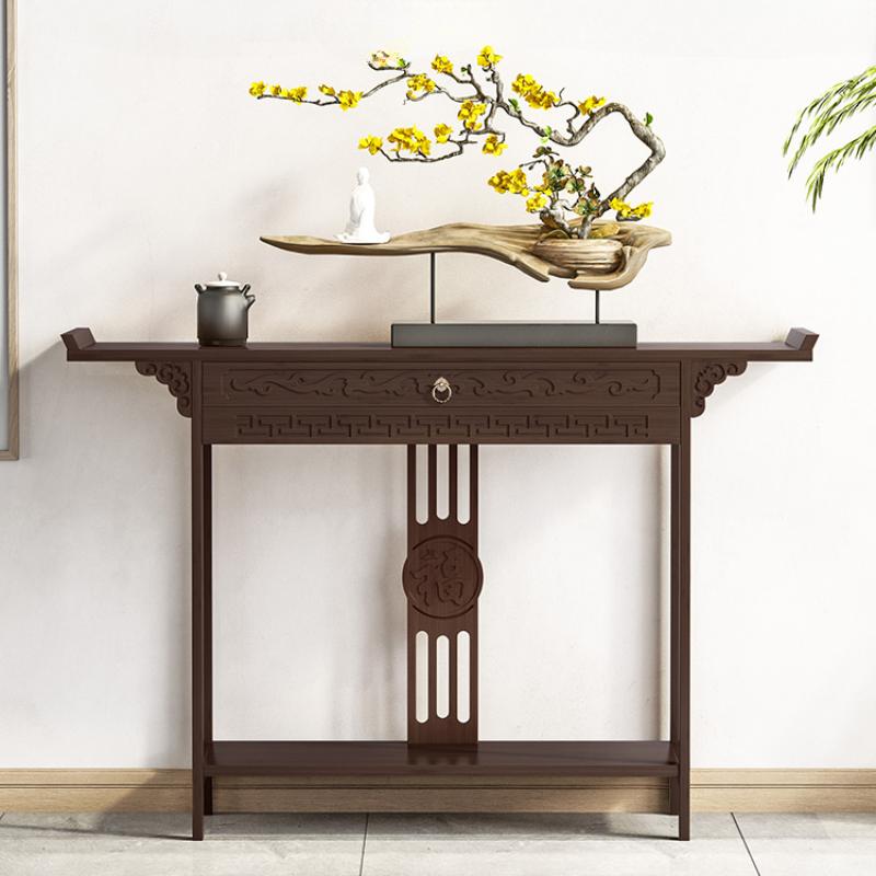 Novo Estilo Chinês Mesa de Varanda Super Estreita Caixa de Mesa de Varanda Para Mesa Apoiar na Parede Longa Arca Moderna e Contratada