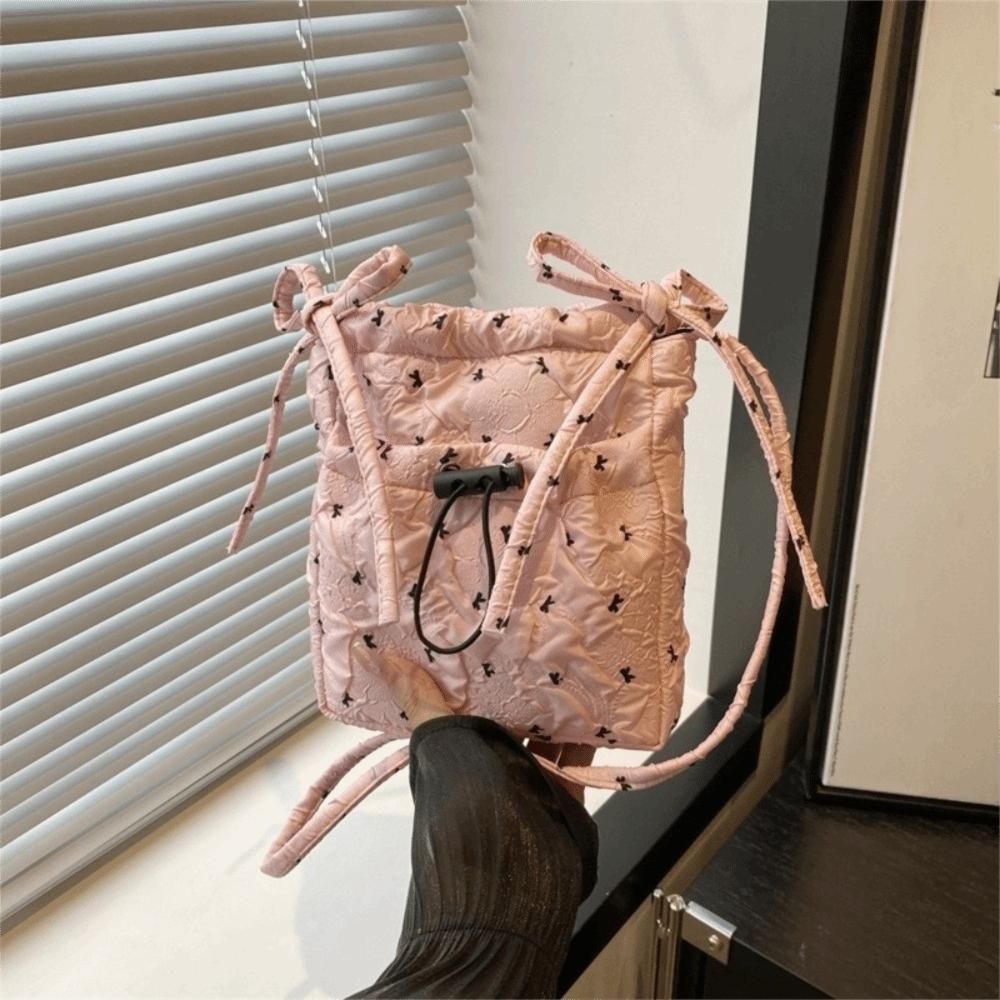 Versatile Women Crossbody Bag Solid Color Mobile Phone Pack Portable Bow Shoulder Bag  Outdoor