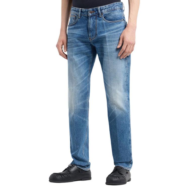 Emporio Armani J06 Slim Fit Jeans In Rinse Wash Stretch Denim With Dirty Effect Treatment 6D1J06-1D97Z-0942