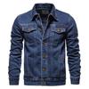 Frühling Männer Solide Revers Denim Jacken Mode Motorrad Jeans Jacken Hommes Slim Fit Baumwolle Casual Mäntel