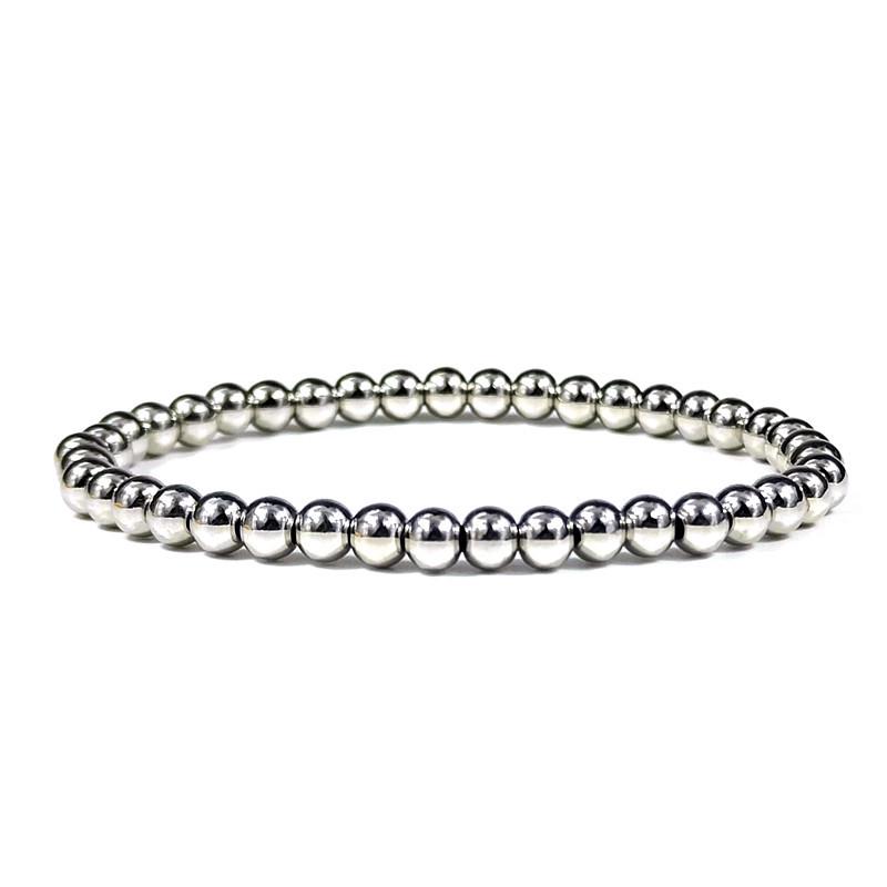 14K Gold Color-Preserving Cross Bracelet with 4-8mm Plated Copper Beads