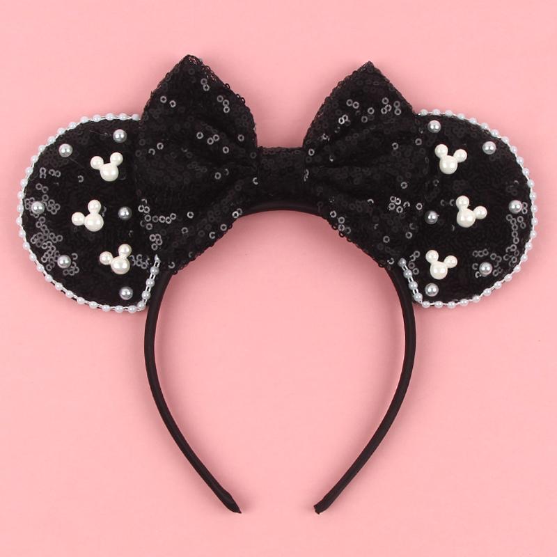 Ny Trendig Musöron Hårband Mickey 3.3" Sammet För Flickor Mjuk Rosett Hårband Halloween Festival Fest Resa DIY Håraccessoarer
