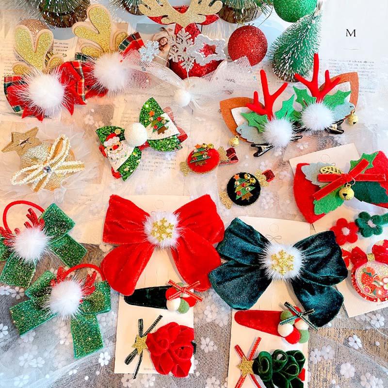 

Милая блестящая рождественская заколка для волос, блестящая заколка для волос Санта-Клауса, детский головной убор, эластичная веревка, декор для вечеринки, волосы для девочек