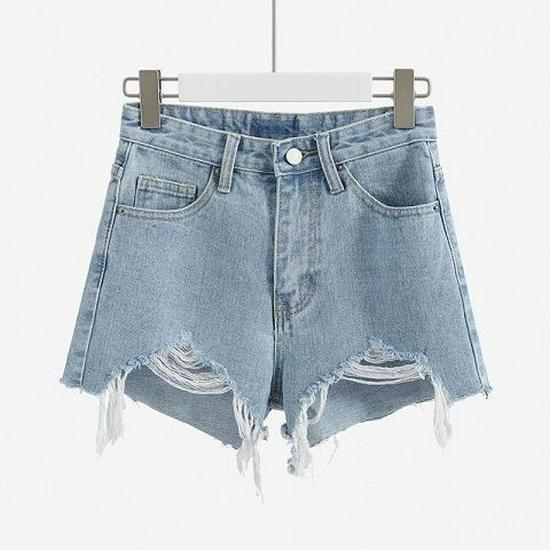 Women's Light Denim Wide-Leg Shorts - European & American Style