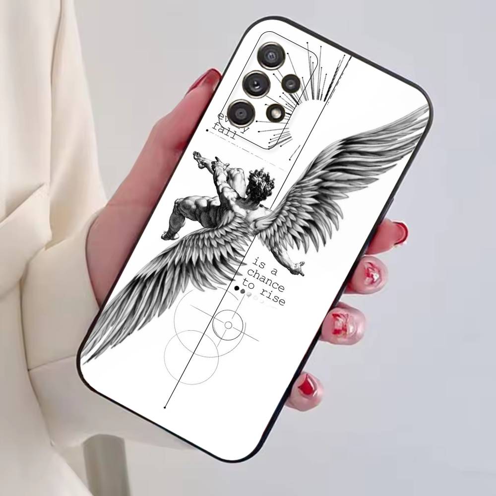 

Middle Ages Retro Angel Phone Case For Samsung S25,S24,S21,S22,S23,S30,Ultra,S20,Plus,Fe,Lite,Note,10,Black Cover Samsung S30plus5G