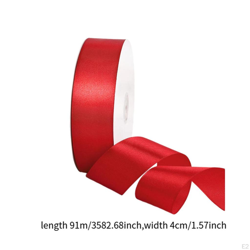 Solid Ribbons Roll 100Yards Wide Satin Ribbon for Floral Bouquet Hair Bows Making Valentine's Day