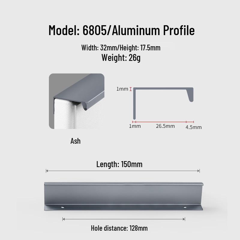 Modern Minimalist Black Invisible Handle for Cabinet Doors and Drawers