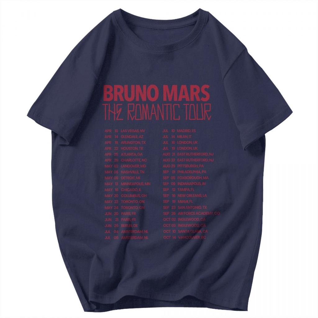 Men T Shirt 2026 The Romantic Tour American Singer Bruno Mars Idea Y2K Graphic Oneck Unisex Clothes T Shirts