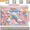 2D Cartoon Rainbow and Cloud Birthday Photo Booth Background Cloth