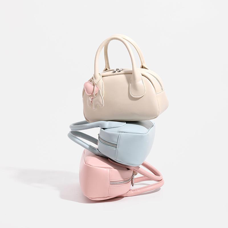 Sweet Macaron Color Shell Bag Handbag Super Milk Lychee Pattern Crossbody Bag Design Sense One Shoulder Crossbody Bag Bag
