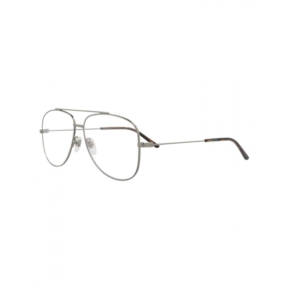 Gucci Aviator Frame Metal Optical Frames Ruthenium Ruthenium Transparent