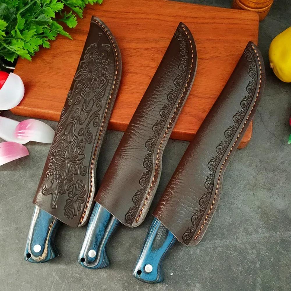 Mit Schutzhülle Küchenmesser Koch Fleischerbeil Gemüse Scheibe Obst Kochmesser Holzgriff Handgeschmiedete Klinge Metzger Ausbeinmesser