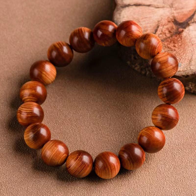 Classic Cypress Sandalwood Mala Bracelet – Unisex Single Circle Beaded Accessory