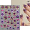 Blossom Floral Nail Stickers Bronzing 5D Spring Summer Petal Nail Appliques Flowers Nail Charms DIY For Manicure Decoration