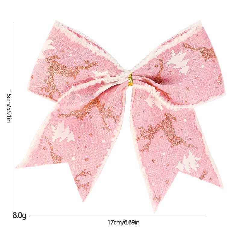 Рождественский белый бант с бахромой и горячим тиснением для украшения елки