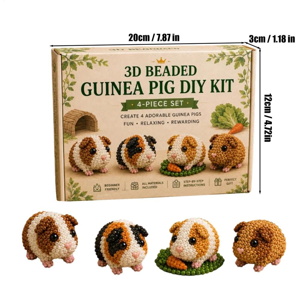 Beaded Animals Handmade Tiny Colorful Cute Toy Set Tiny 3D Beaded Animal Kit For Home House Office Classroom Bedroom Living Room