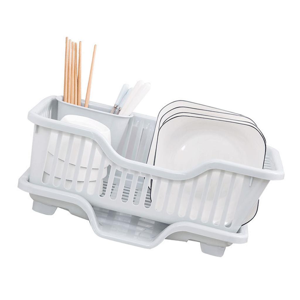 Dish Drying Rack with Drainboard Large Capacity Dish Drainer with Utensil Holder for Kitchen