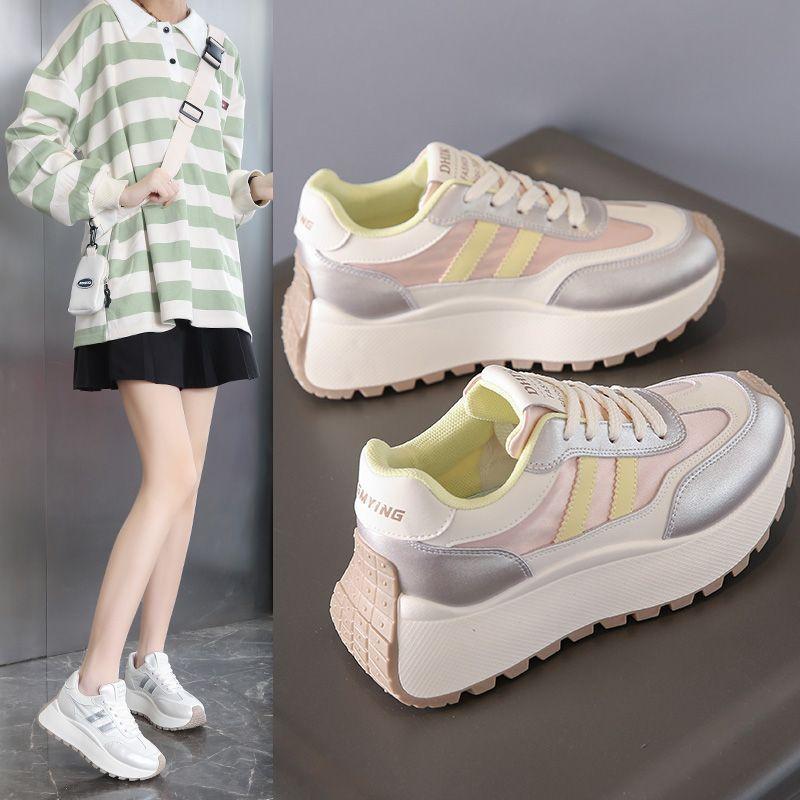 Popular 2025 Spring New Waffle High Value Increase Versatile Non-slip Comfortable Korean Daily Trend Women's Shoes