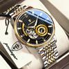 POEDAGAR Luxury Man Watch Stainless Steel Hollow Tourbillon Men Clock Luminous Mechanical Automatic Business Men's Watches Reloj