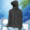 Men Summer Sunscreen Clothing Solid Color Long Sleeve Sun Protection Coat Hooded Jacket Zipper Placket Pockets Outwear