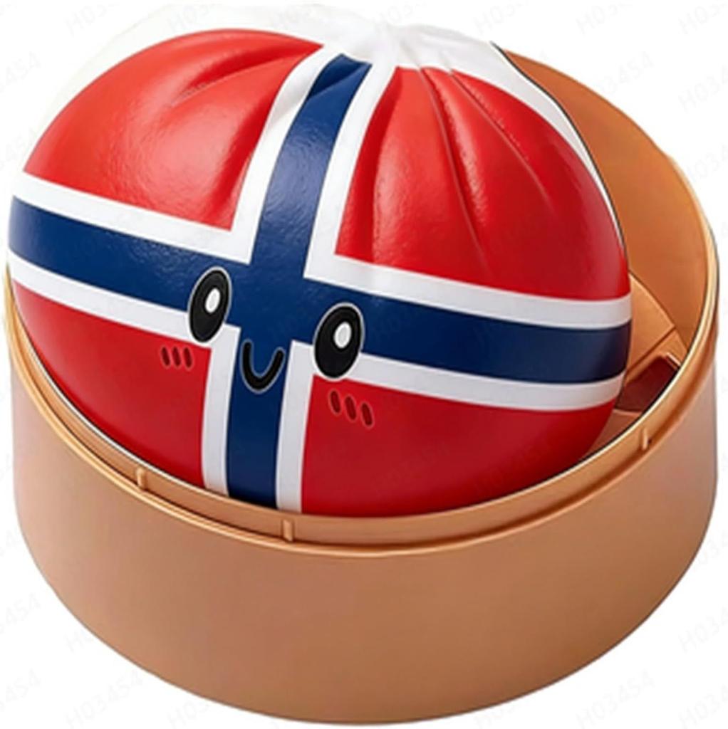 Dumpling Squishy Toy Slow Rising Stress Relief Squeeze Toy with National Flag Print for Kids and Adults Home Office Decor