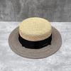Versatile Raffia Flat-Topped Straw Hat Women'S Summer Vacation Beach Sun Protection Visor