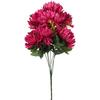 Bouquet of 7 Artificial Chrysanthemums and Gypsophila In Burgundy - All Saints' Day Decoration, Height 58 Cm