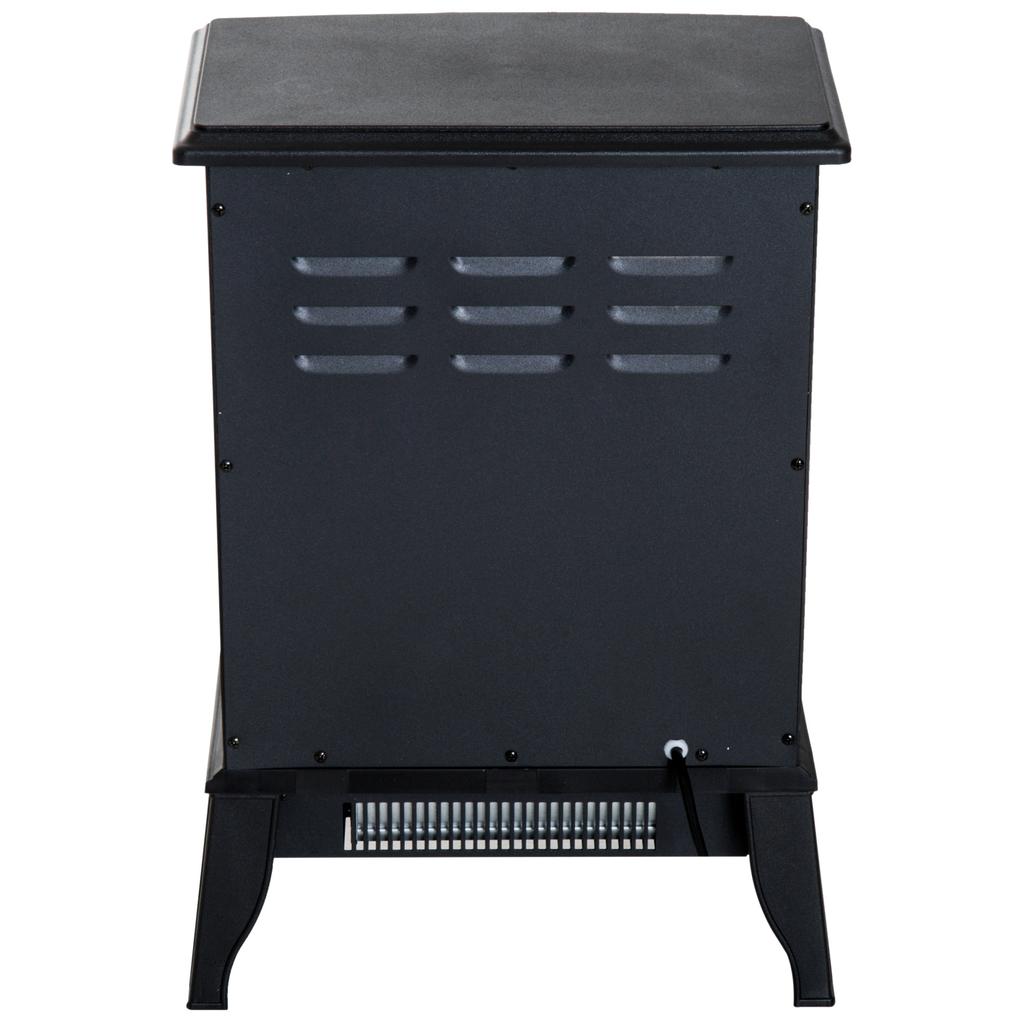Electric Fireplace, 1000 W/2000 W, Flame Effect, for 15-30 m², Black
