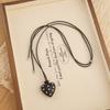 Polka Dot Charm Long Sweater Chain Heart Pendant Sweater Necklace Heart Pendant Necklace  For Women