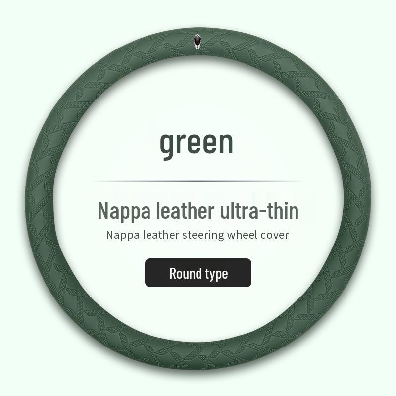 ORA Cat Series Steering Wheel Cover - Non-slip Nappa Leather, Sweat-absorbent, Ultra-thin 3D Texture