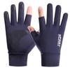 Ice silk gloves men's summer leakage two fingers takeaway riding driving outdoor sunscreen thin gloves Xinji