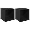 Vinyl Album Box 2 Pcs. Black Oak Effect 37 X 36.5 X 38 Cm