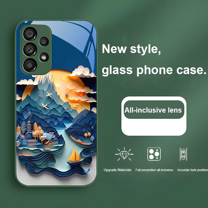 Winter Snow Mountain For Samsung Galaxy S24 Plus S20 21 FE S23 Ultra S8 9 A70 72 73 50 51 52 53 Tempered Glass Phone Case