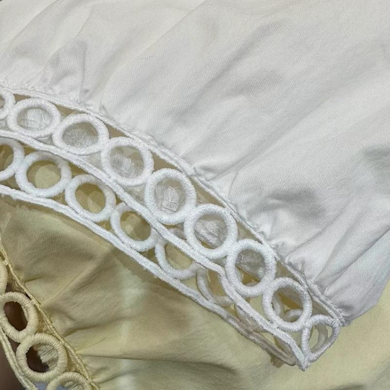 Hollow lace wide-leg pants women's summer thin new design high waist nine-point lantern casual pants