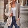 Damen Strickjacke mit langen Ärmeln, V-Ausschnitt, offene Vorderseite, lässiger lockerer Schnitt, Mantel