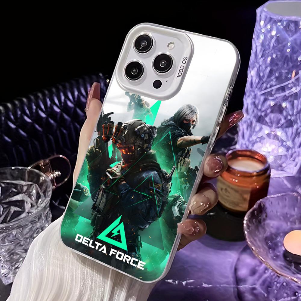 

Game Delta Force White Translucent Mobile Phone Case for iPhone 17 16 15 14 13 12 11 X XR XS Air Pro Max Plus Colorful Cover iPhone 16 Plus