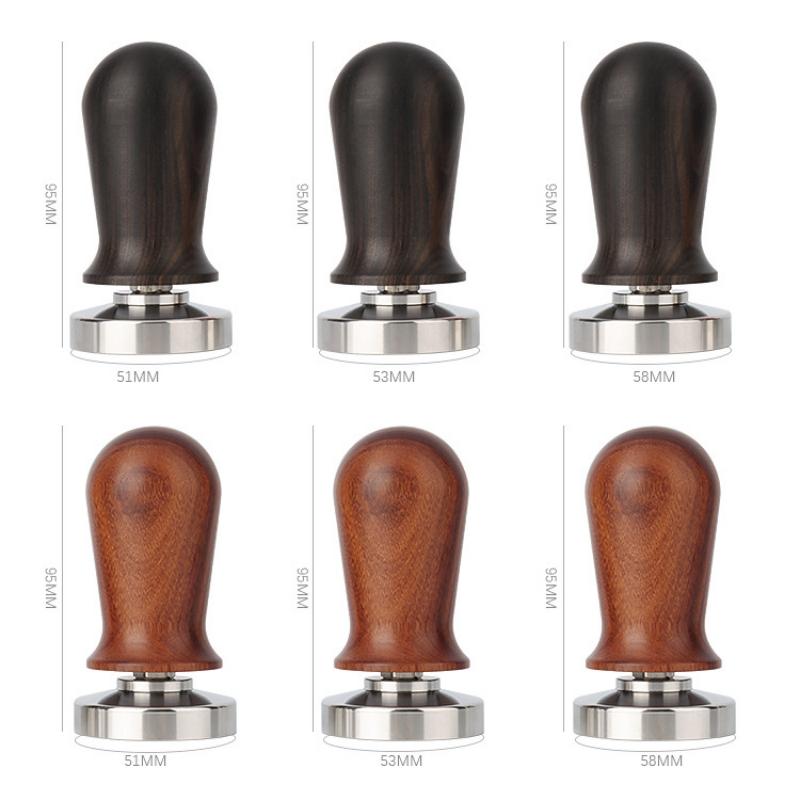 Kalibrierter Espresso-Kaffee-Tamper 30 lb Federbelasteter Elastischer Kaffee-Tamper Aluminium/Holz Edelstahl Kaffeepulver-Hammer