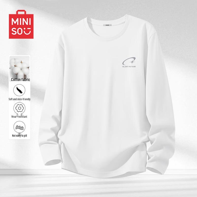MINISO Men s Pure Cotton Long Sleeve T-Shirt with Star Logo 2XL