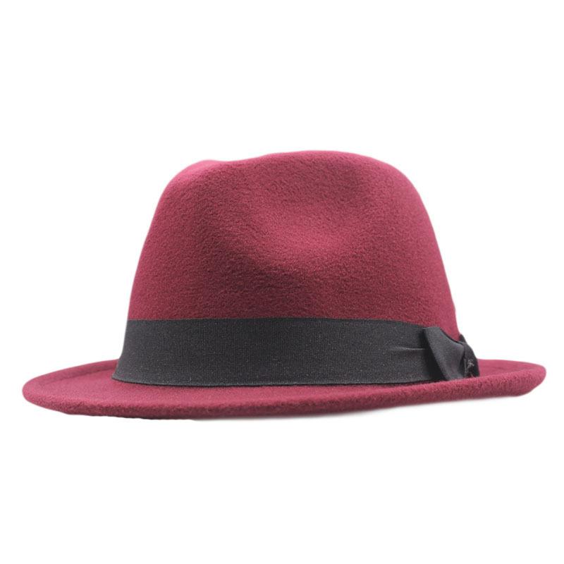 Imitation Wool Felt Top Hat Men's Jazz Hat Shanghai Beach Gentleman Woolen Autumn and Winter Retro British Hat