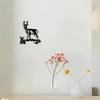 Elegant Minimalist Iron Deer & Fawn Wall Art, Abstract Nature Decor for Home Office Patio, Gift