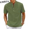 GMXIA Men's Fashion Casual Solid Color Print Tops & T-shirts Shirt